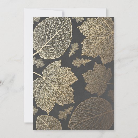 金ゴールド葉ヴィンテージ素朴秋の結婚式 招待状 (裏面)