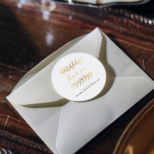 金ゴールド葉効果と分岐結婚のユー感謝していザー ラウンドシール