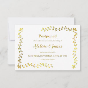 金ゴールド葉延期の発表 案内状