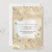 金ゴールド葉性グリッター 招待状 (裏面)