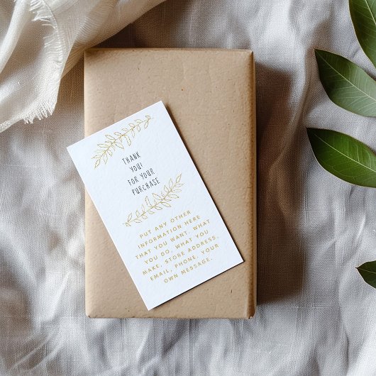 金ゴールド葉感謝していユー エンクロージャーカード