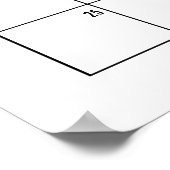 金ゴールド葉数月予定期日カレンダー ポスター (角)