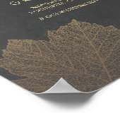 金ゴールド葉秋の結婚式ウェルカムサインポスター ポスター (角)