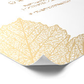 金ゴールド葉秋の結婚式ウェルカムサインポスター ポスター (角)