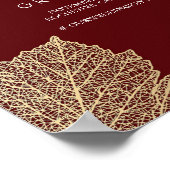 金ゴールド葉秋の結婚式ウェルカムサインポスター ポスター (角)