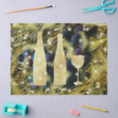 金ゴールド葉箔付き葡萄 薄葉紙 (クラフト)