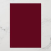 金ゴールド葉結婚の感謝Burgundy 箔招待状 (裏面)