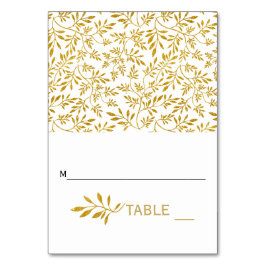 金ゴールド葉結婚グリッターの折り畳みエスコート テーブルナンバー