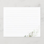 金ゴールド葉緑ブライダルシャワーレシピカード (裏面)