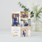 金ゴールド葉4写真妊娠のお知らせ 案内ポストカード (スタンド正面)