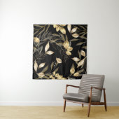 金ゴールド葉:エキゾチック植物性シームレス タペストリー (インサイチュ)