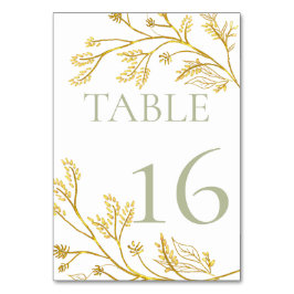 金ゴールド葉 テーブルナンバー