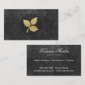 金ゴールド葉 |デラックス、石板II 名刺 (正面/裏面)