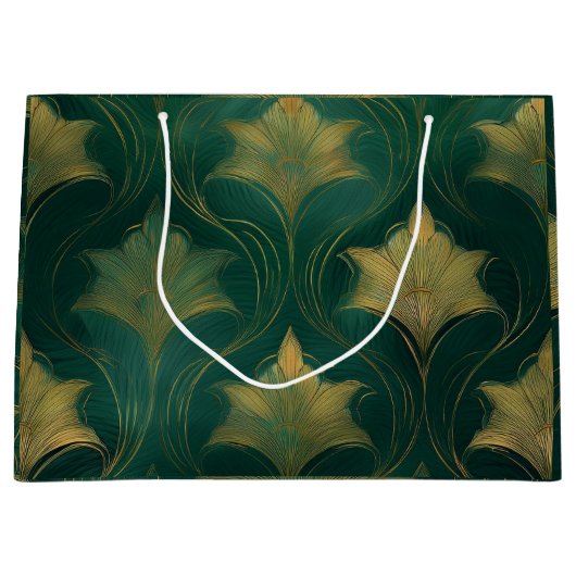 金ゴールド葉 ラージペーパーバッグ (正面)