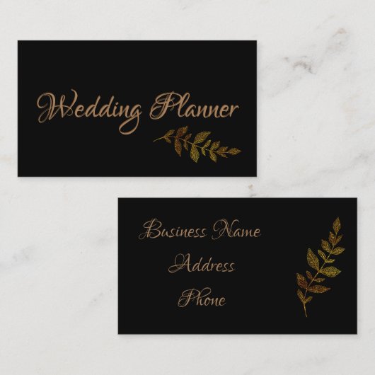 金ゴールド葉 名刺 (正面/裏面)