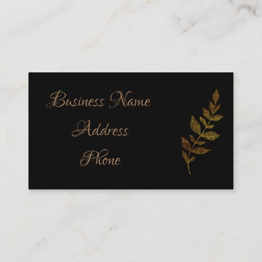 金ゴールド葉 名刺 (裏面)