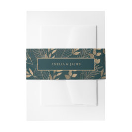 金ゴールド葉 招待状ベリーバンド