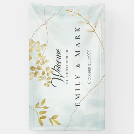 金ゴールド葉 横断幕 (縦)