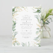 金ゴールド葉&水色の分岐|様結婚の写真 招待状 (スタンド正面)