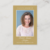 金ゴールド葬儀悔やみや弔慰記念写真祈りの言葉カード 名刺 (正面)