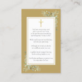 金ゴールド葬儀悔やみや弔慰記念写真祈りの言葉カード 名刺 (裏面)