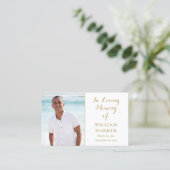 金ゴールド葬儀記念祈りの言葉詩フォトカード 名刺 (スタンド正面)