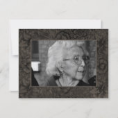 金ゴールド葬儀追悼死亡通知写真 カード (正面)