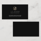 金ゴールド蓄音機アイコン音楽プロデューサーの名刺 名刺 (正面/裏面)