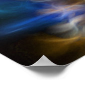 金ゴールド蓮の花と反射 ポスター (角)