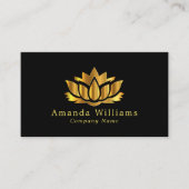 金ゴールド蓮の花,フローラ 名刺 (正面)