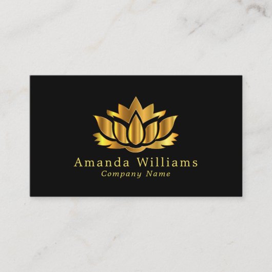 金ゴールド蓮の花,フローラ 名刺 (正面)