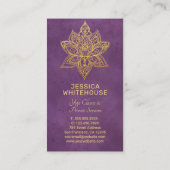 金ゴールド蓮エレガント花紫名刺 名刺 (裏面)