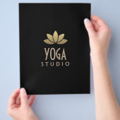 金ゴールド蓮フラワーフライヤー チラシ (手)