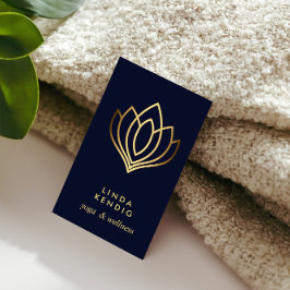 金ゴールド蓮 |青 | wellness massage yoga 名刺