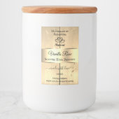 金ゴールド薄茶色の木目製品ラベルハート フードラベル (正面)