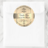 金ゴールド薄茶色の木目製品ラベルハート ラウンドシール (バッグ)