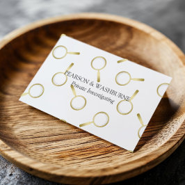 金ゴールド虫眼鏡パターン私立探偵 名刺