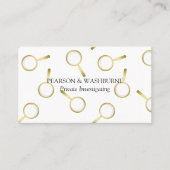 金ゴールド虫眼鏡パターン私立探偵 名刺 (正面)