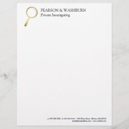 金ゴールド虫眼鏡プライベートアイネー連絡ム&  レターヘッド