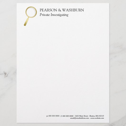 金ゴールド虫眼鏡プライベートアイネー連絡ム& レターヘッド (正面)