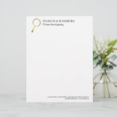 金ゴールド虫眼鏡プライベートアイネー連絡ム& レターヘッド (スタンド正面)