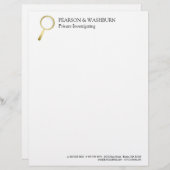 金ゴールド虫眼鏡プライベートアイネー連絡ム& レターヘッド (正面/裏面)