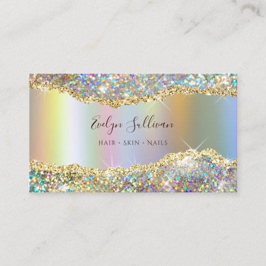 金ゴールド虹彩箔グリッター名刺 名刺 (正面)