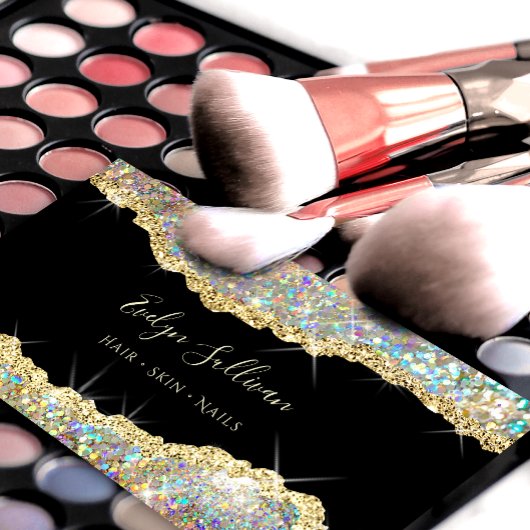 金ゴールド虹色グリッター名刺 名刺