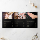 金ゴールド虹色グリッター3折パンフレット 三つ折りカード (内部)