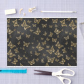 金ゴールド蝶で黒 薄葉紙 (クラフト)