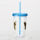 金ゴールド蝶と黒の蘭 アクリルタンブラー (右)