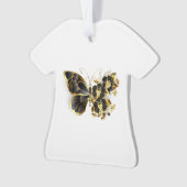 金ゴールド蝶と黒の蘭 オーナメント (正面)