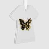 金ゴールド蝶と黒の蘭 オーナメント (正面)