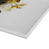 金ゴールド蝶と黒の蘭 カッティングボード (角)